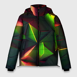 Мужская зимняя куртка Объемные зеленые треугольники