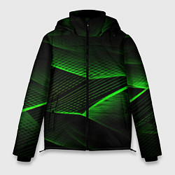 Мужская зимняя куртка Зеленые абстрактные полосы