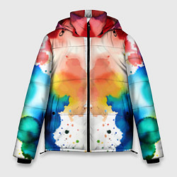 Мужская зимняя куртка Цветная монотипия - поп-арт