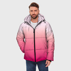 Куртка зимняя мужская Оттенки розового градиент, цвет: 3D-черный — фото 2