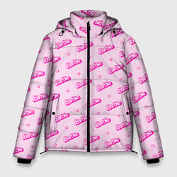 Мужская зимняя куртка Паттерн - Барби и сердечки