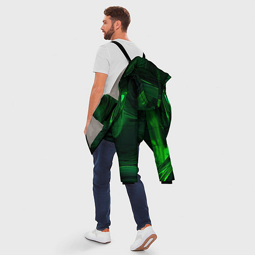 Мужская зимняя куртка Зеленые разводы / 3D-Светло-серый – фото 5