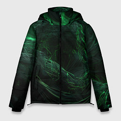 Мужская зимняя куртка Темно зеленая абстракция