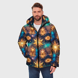 Куртка зимняя мужская Фантастические звезды узор, цвет: 3D-светло-серый — фото 2