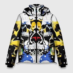 Куртка зимняя мужская Паттерн из черепов - поп-арт, цвет: 3D-черный