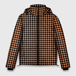 Мужская зимняя куртка Шахматка чёрно-коричневая
