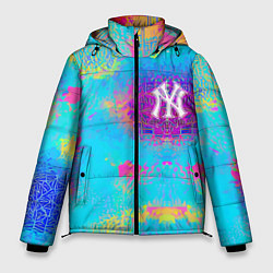 Куртка зимняя мужская New York Yankees - baseball team - logo, цвет: 3D-светло-серый