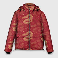 Куртка зимняя мужская The chinese dragon pattern, цвет: 3D-черный