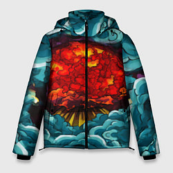 Куртка зимняя мужская Ядерный хаос в витраже, цвет: 3D-черный