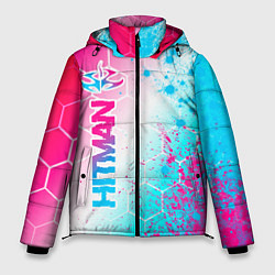 Куртка зимняя мужская Hitman neon gradient style: по-вертикали, цвет: 3D-черный