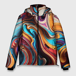 Куртка зимняя мужская Поток красок, цвет: 3D-красный