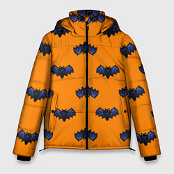 Мужская зимняя куртка Летучие мыши - паттерн оранжевый
