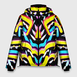 Куртка зимняя мужская Abstract mirrow pattern - neural network, цвет: 3D-светло-серый