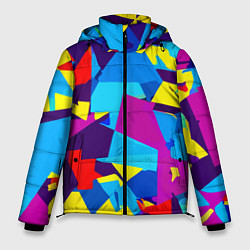 Мужская зимняя куртка Полигональная композиция - поп-арт - нейросеть