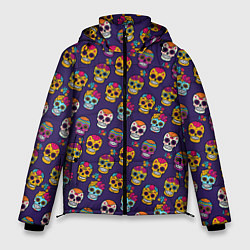 Куртка зимняя мужская Мексиканские черепа Калака, цвет: 3D-красный