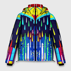 Куртка зимняя мужская Два зонтика под дождём - нейросеть, цвет: 3D-красный