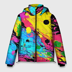 Куртка зимняя мужская Цветная абстракция - живопись, цвет: 3D-светло-серый