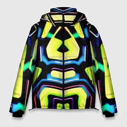 Куртка зимняя мужская Mirror abstract composition - неон, цвет: 3D-светло-серый
