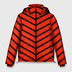 Куртка зимняя мужская Линии стрелка красно-чёрный, цвет: 3D-черный