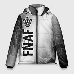 Куртка зимняя мужская FNAF glitch на светлом фоне по-вертикали, цвет: 3D-черный