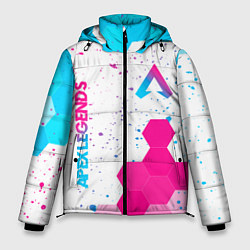 Куртка зимняя мужская Apex Legends neon gradient style вертикально, цвет: 3D-черный