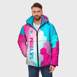 Куртка зимняя мужская Skyrim neon gradient style: по-вертикали, цвет: 3D-черный — фото 2