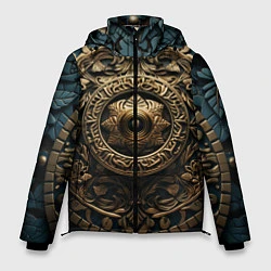 Куртка зимняя мужская Орнамент в кельтском стиле, цвет: 3D-светло-серый