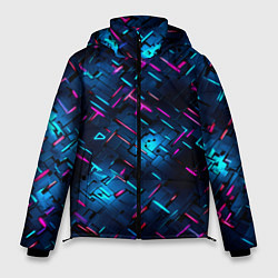 Куртка зимняя мужская Неоновая сталь cyberpunk, цвет: 3D-красный