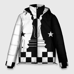 Куртка зимняя мужская Шахматный конь, цвет: 3D-светло-серый