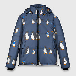 Мужская зимняя куртка Забавное семейство пингвинов