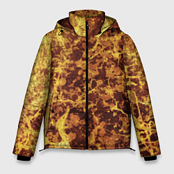 Куртка зимняя мужская Абстракция - желтый антрацит, цвет: 3D-красный
