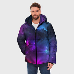 Куртка зимняя мужская Бескрайний космос фиолетовый, цвет: 3D-светло-серый — фото 2