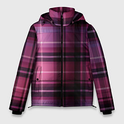 Мужская зимняя куртка Фиолетовая шотландская клетка