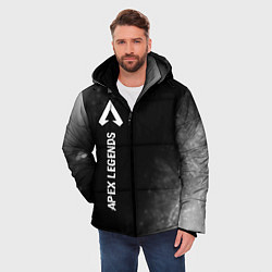 Куртка зимняя мужская Apex Legends glitch на темном фоне по-вертикали, цвет: 3D-черный — фото 2