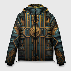 Куртка зимняя мужская Симметрический узор в египетском стиле, цвет: 3D-светло-серый