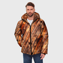 Куртка зимняя мужская Деревянная обшивка, цвет: 3D-черный — фото 2