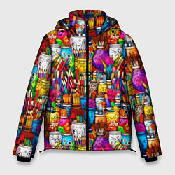 Куртка зимняя мужская Набор художника, цвет: 3D-черный