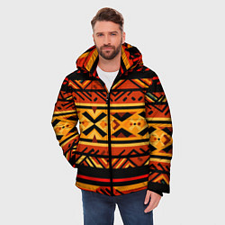 Куртка зимняя мужская Узор в этническом стиле масаев, цвет: 3D-черный — фото 2
