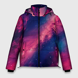 Куртка зимняя мужская Галактика в розовом цвете, цвет: 3D-черный