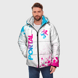 Куртка зимняя мужская Portal neon gradient style вертикально, цвет: 3D-черный — фото 2