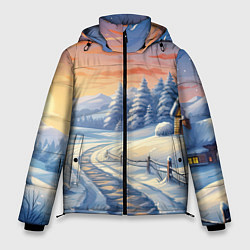 Куртка зимняя мужская Предновогодний восход, цвет: 3D-красный