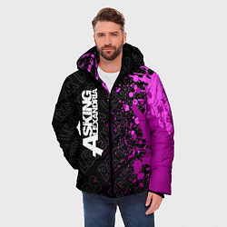 Куртка зимняя мужская Asking Alexandria rock legends по-вертикали, цвет: 3D-черный — фото 2
