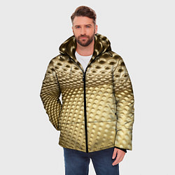 Куртка зимняя мужская Золотая сетка абстракция, цвет: 3D-черный — фото 2