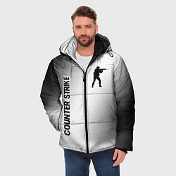 Куртка зимняя мужская Counter Strike glitch на светлом фоне вертикально, цвет: 3D-черный — фото 2