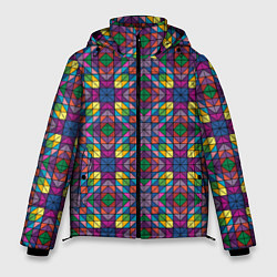 Куртка зимняя мужская Стеклянная мозаика, цвет: 3D-красный