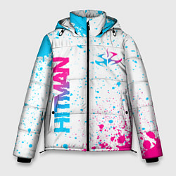 Куртка зимняя мужская Hitman neon gradient style вертикально, цвет: 3D-черный