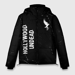 Куртка зимняя мужская Hollywood Undead glitch на темном фоне вертикально, цвет: 3D-черный