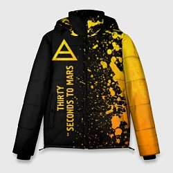 Куртка зимняя мужская Thirty Seconds to Mars - gold gradient по-вертикал, цвет: 3D-черный