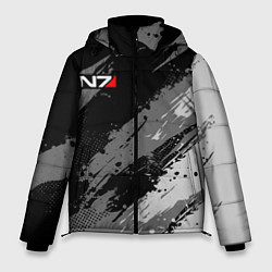 Куртка зимняя мужская N7 - mass effect monochrome, цвет: 3D-светло-серый