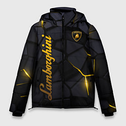 Куртка зимняя мужская Lamborghini - плиты с эффектом свечения, цвет: 3D-черный